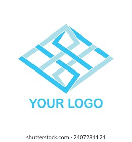 El logo tiene la forma de una flor con una pequeña mezcla de azul muy elegante y bonito con un fondo blanco