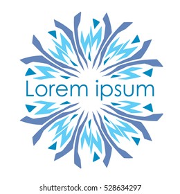 logo in the shape of a flower with the text in the center on a white background