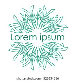 logo in the shape of a flower with the text in the center on a white background