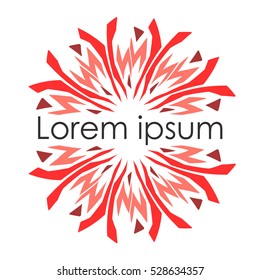 logo in the shape of a flower with the text in the center on a white background