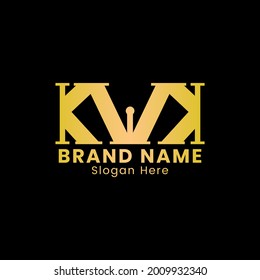 Logo with the shape of KVK with the letter V in the form of a Pen Tool, the logo is suitable for brands about writing, news, portals and more.