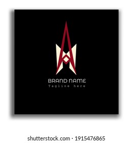 logo with the shape of the letter am, suitable for classy logos