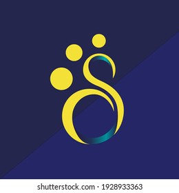 The logo is in the shape of the letter S. At the top there are three circles attached. The meaning of a logo is a social activity.