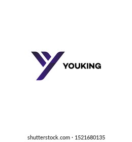 logo with the shape of the letter y and gradation purple color