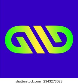 logo in the shape of the letters d and g with a green and yellow gradient
