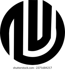 el logotipo está en forma de letras n y u con un concepto circular