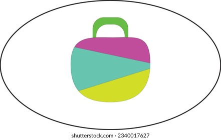 The logo shape is like a shopping bag and has mixed colors
