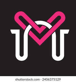 The logo is in the shape of a love and a rope, covered in pink and white