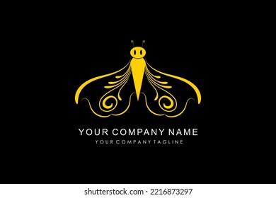 Logo with the shape of a moth that is suitable for beauty services such as salons or beauty clinics.