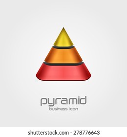 Logo in the shape of a pyramid design template, Stylized business logo idea, Vector illustration Eps 10