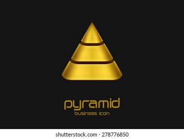 Logo in the shape of a pyramid design template, Stylized business logo idea, Vector illustration Eps 10