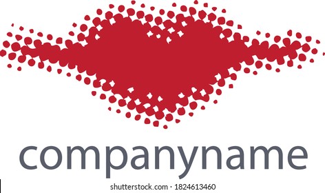 Logo en forma de labios hembras sonrientes, raster
