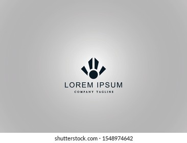 logo with the shape of the sun with a clear and minimalist lines seem modern