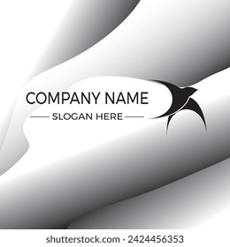 El logo tiene forma de golondrina con su característico color negro y se ve animado