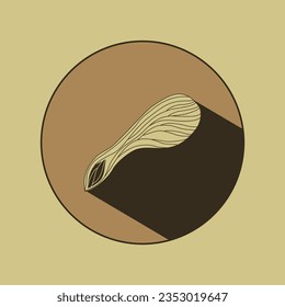 Logo of shaped maple seeds. Vector images of natural elements on brown background for eco design. Linear drawing of maple lionfish. Black on eco background