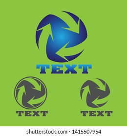 Logo shapes with three cutting edge arrows. Unique and ready to use 