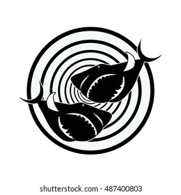 logo with shark 