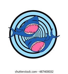 logo with shark color