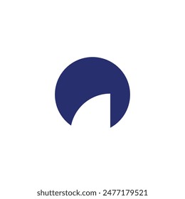 Logo shark fin circle with blank background