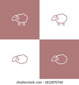 Logo sheep. Natural wool. Fluffy sheep. Minimalism style design