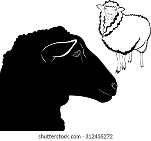 logo sheep on a white background
