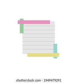 logo of a sheet of writing paper on the duct tape