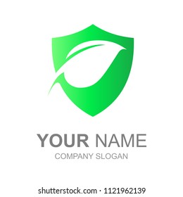 logo shield and leaf.logo ready for you