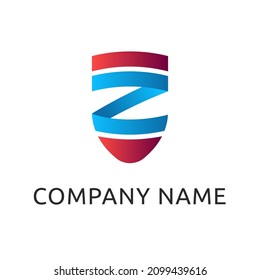 Logo Schild Z einzeln auf weißem Hintergrund.