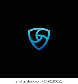 logo shield on isolated black background.