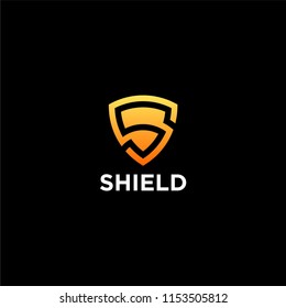 Logo shield orange on isolated black background