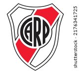 Logo shield river plate art vector text example template