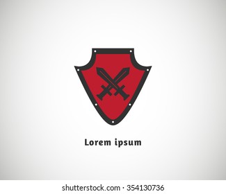  logo shield . security company . helmet warrior. logo mark symbol identity . design idea  war  creative shield  security .