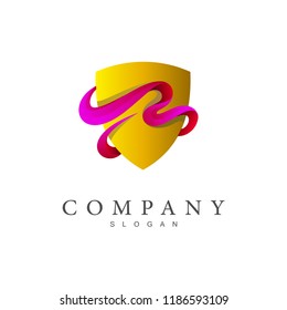 logo shield, security logo with shield and letter b
