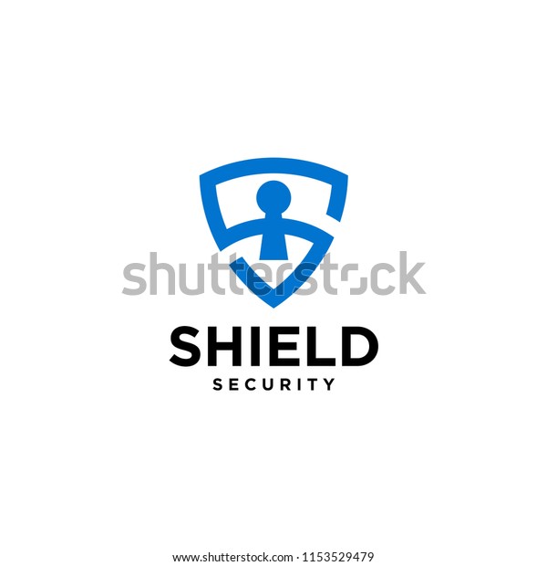 Logo Shield Security On Isolated White Stock Vector (royalty Free 