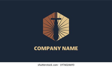 I logo shield sword logo, emblem or banner for luxury, royal or vintage design concept.