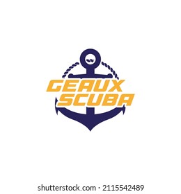 un logotipo con un concepto de anclaje de barco