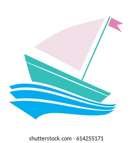 Logo ship icon .design, sticker, vector illustration