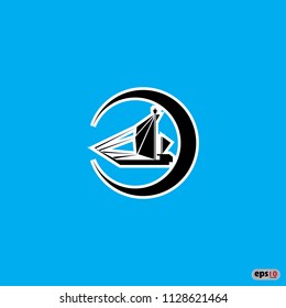 Logo Ship On Moon