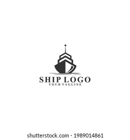 logo of a ship sailing in the ocean