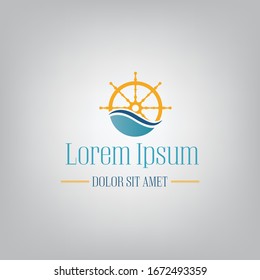 The logo of ship in the sea waves.Vector illustration, Logo template design.