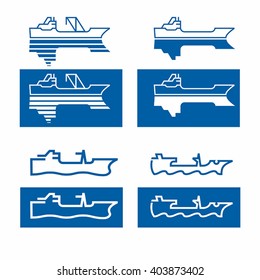 Logo. Ship. Tanker, trawler. Simple vector.
