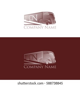 Logo for the shipping company with a modern truck