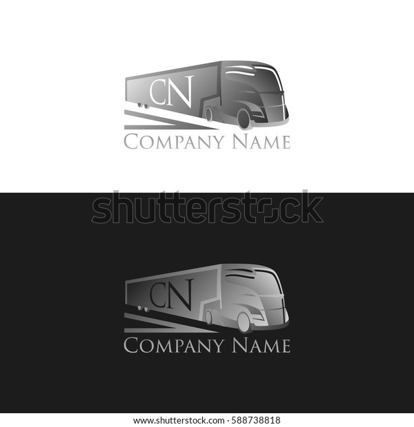Logo for the\
shipping company with a modern\
truck
