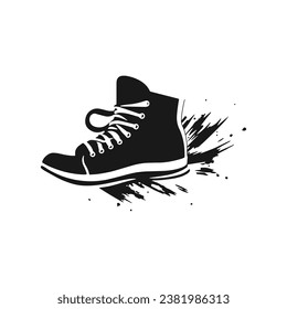 Logo del icono del zapato vector de arranque aislado zapatos deportivos diseño de silueta para diseño femenino