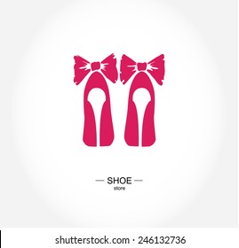 Logo shoe store, shop, fashion collection, boutique label. Company logo design.