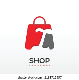Logo de I con la ilustración de la plantilla de diseño de la bolsa de comercio