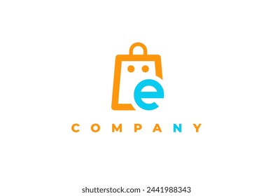 logo shopping bag letter e shop commerce