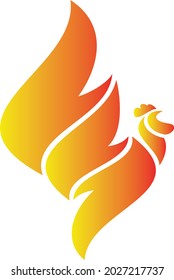 The logo shows a chicken in the form of fire, very suitable for the restaurant industry, poultry farming, and anything related to chickens