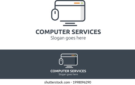 the logo shows a computer screen combined with a mouse