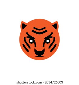 El logo muestra la cabeza de un tigre en forma de círculo. Sencillo, único y adecuado para los logotipos de los clubes deportivos, juegos y más
